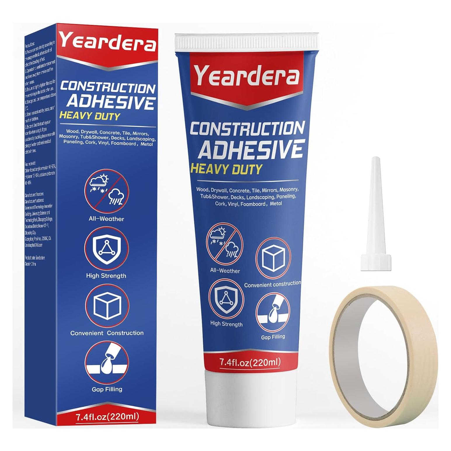 Adhesivo de Construcción Yeardera 7.4 Onzas Alta Resistencia