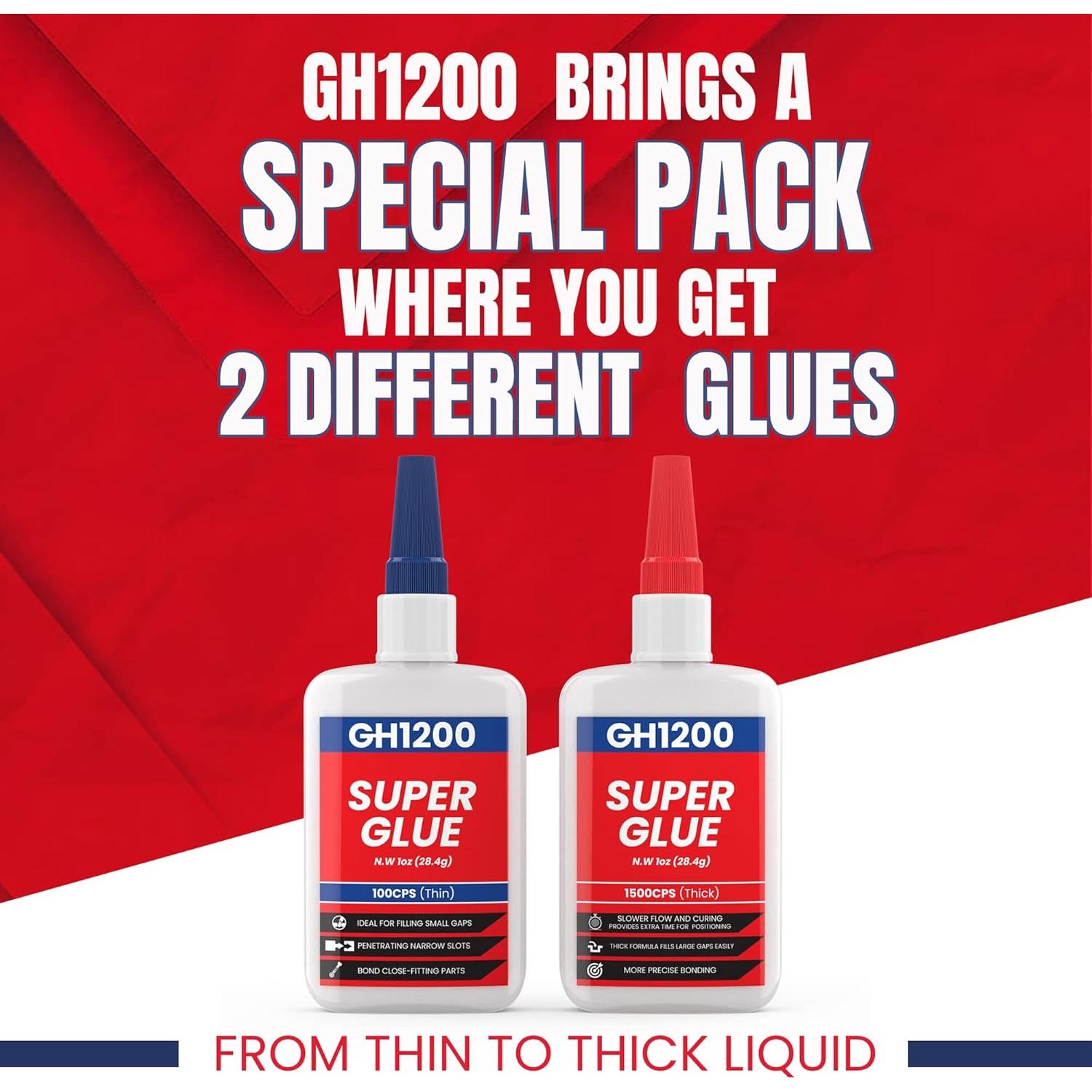 Super Pegamento Multiusos GH1200 57g Cianoacrilato Rápido