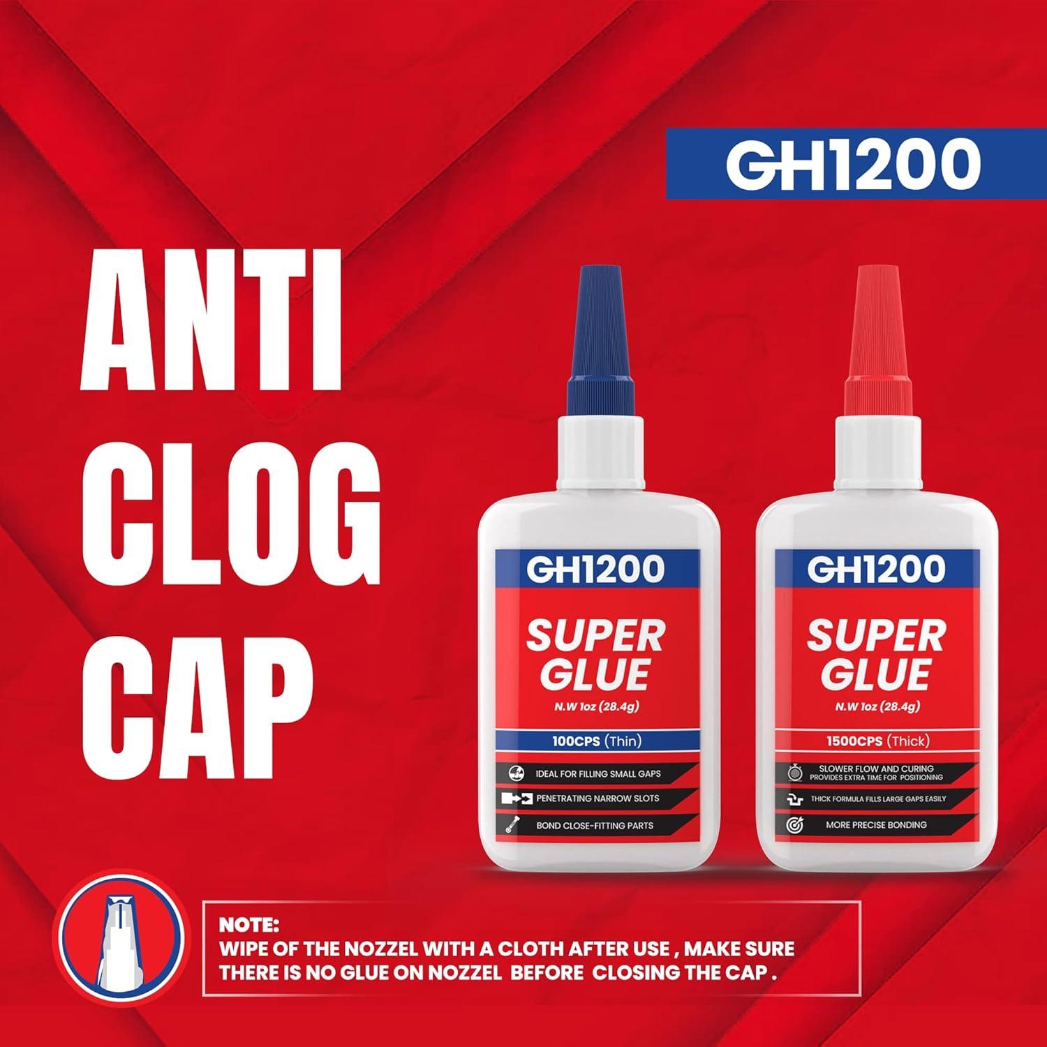 Super Pegamento Multiusos GH1200 57g Cianoacrilato Rápido