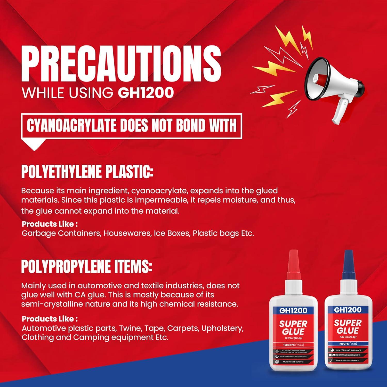 Super Pegamento Multiusos GH1200 57g Cianoacrilato Rápido