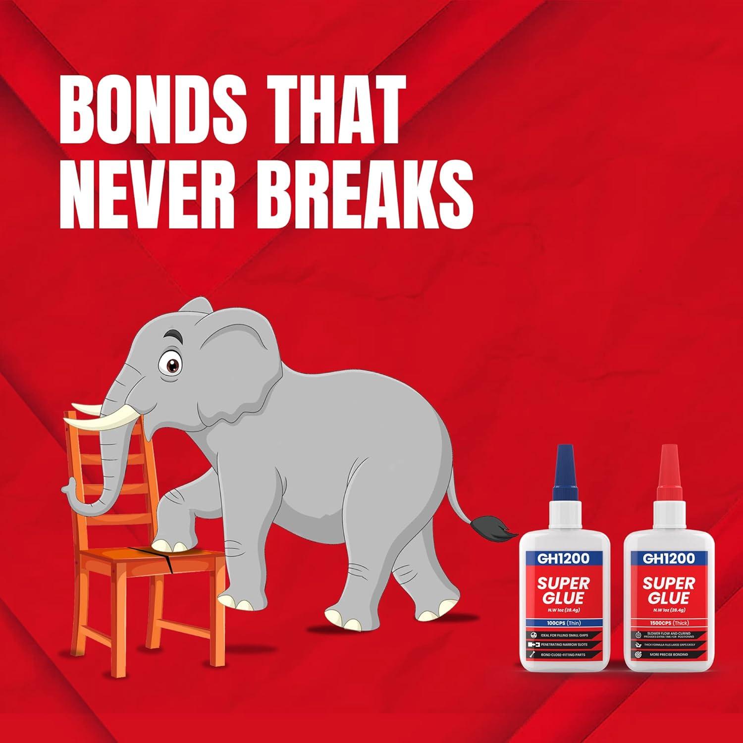 Super Pegamento Multiusos GH1200 57g Cianoacrilato Rápido