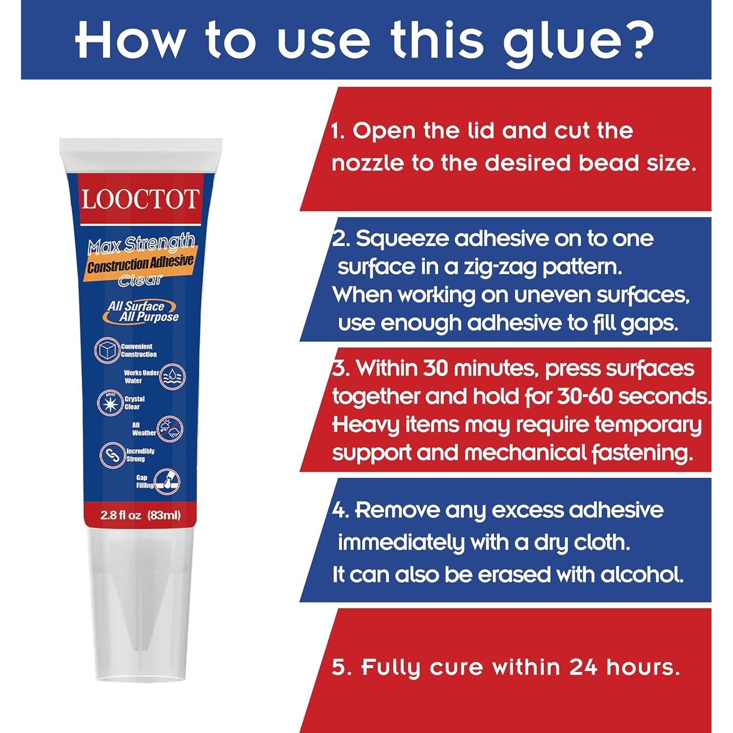 Adhesivo de Construcción LOOCTOT Transparente 83ml Squeeze