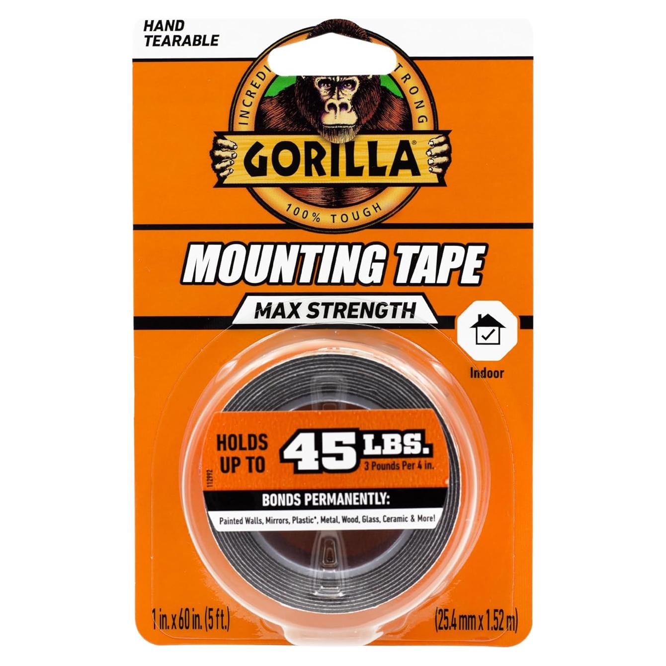 Cinta de Montaje Gorilla Max Strength Doble Cara 2.54cm x 152.4cm