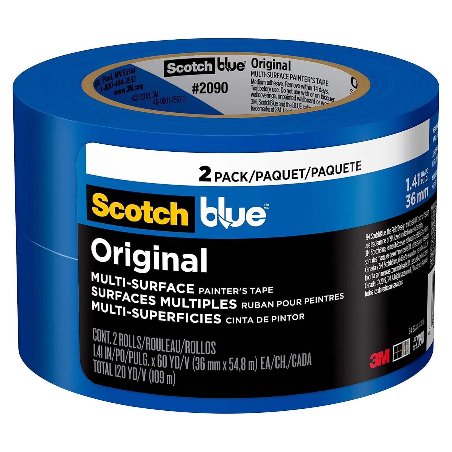 Cinta de Pintor ScotchBlue Original 3.58 cm - 2 Rollos Multi-Superficie