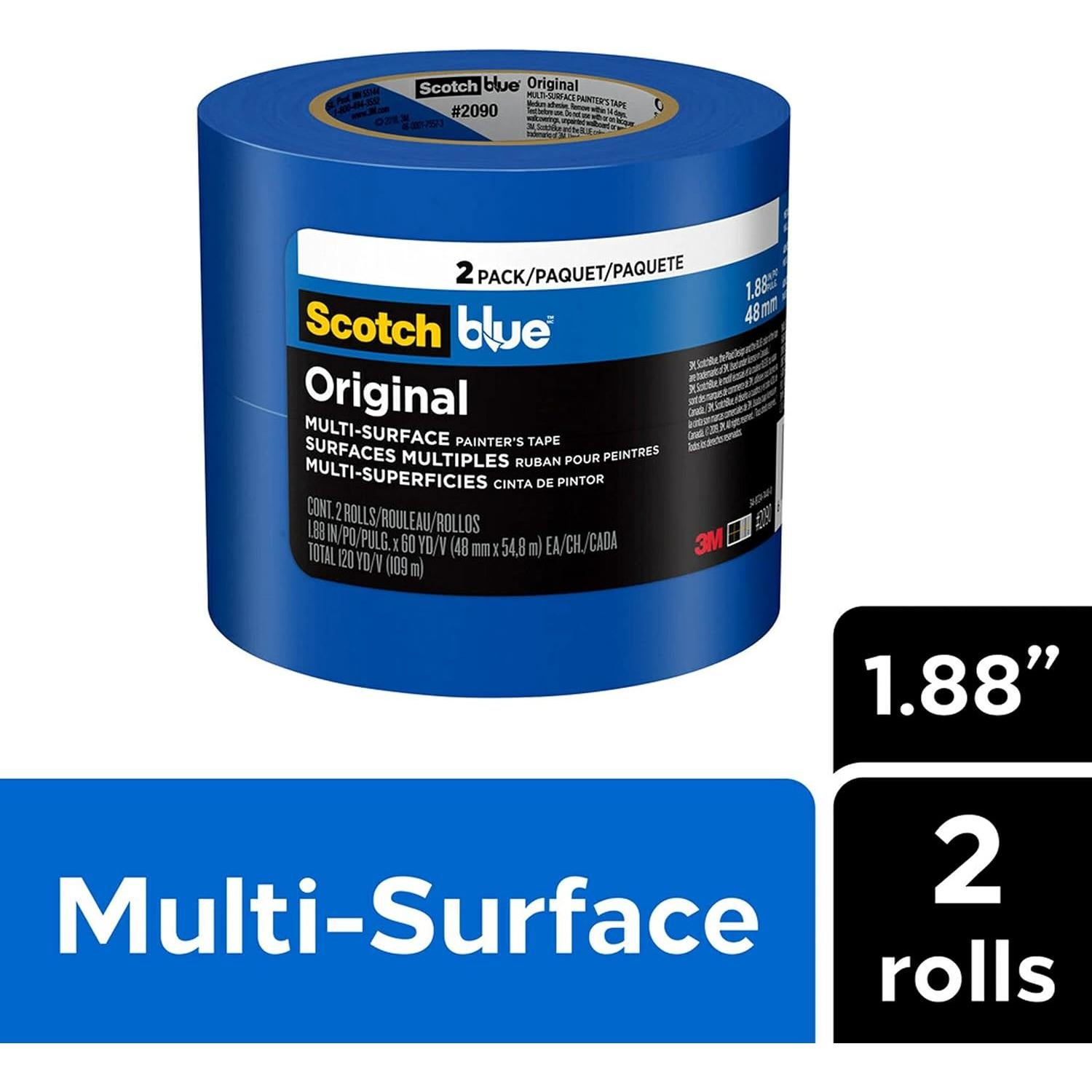 Cinta de Pintura Multi-Superficie ScotchBlue 4.8cm x 54.86m 2 Rollos