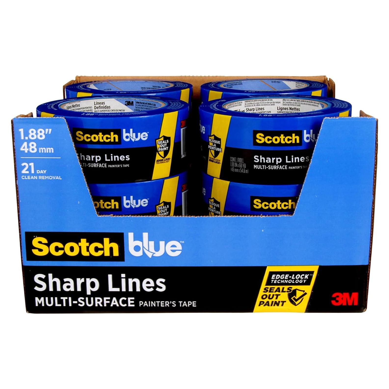 Cinta de Pintor ScotchBlue 1.88 cm x 54.86 m, 12 Rollos, Azul