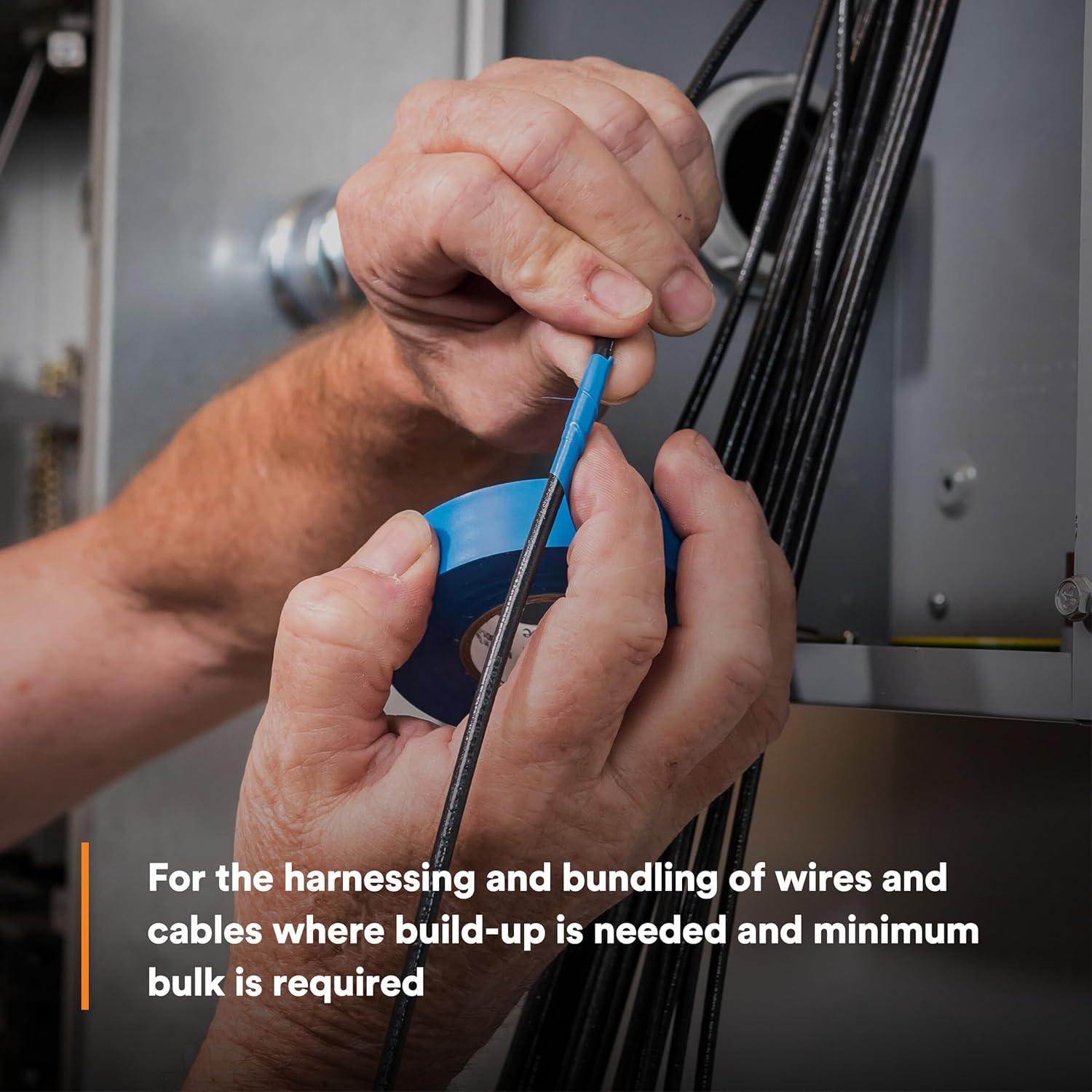 Cinta Eléctrica de Vinilo 3M Temflex 165 Azul 19mm x 18m 10 Rollos