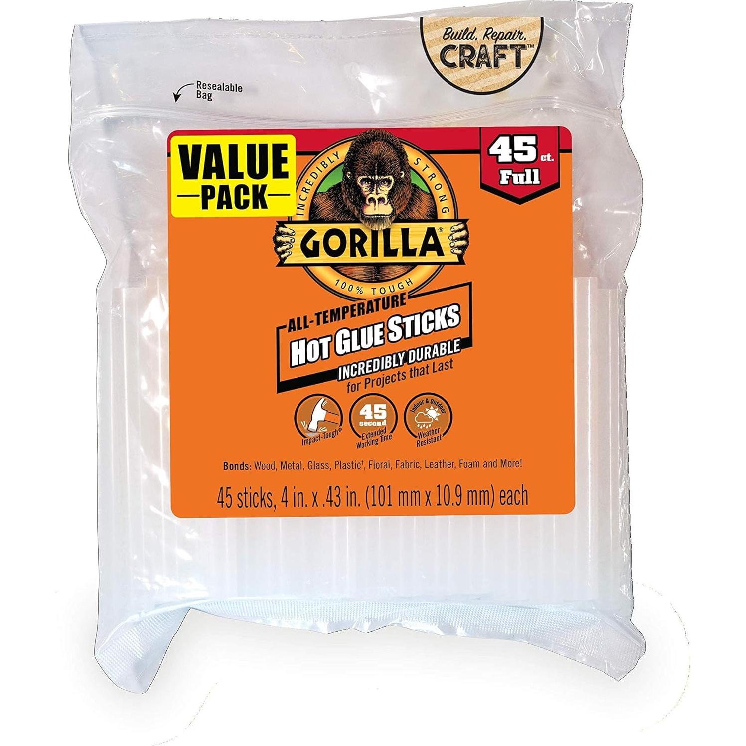 Palitos de Pegamento Caliente Gorilla 10.16 cm 45 Unidades