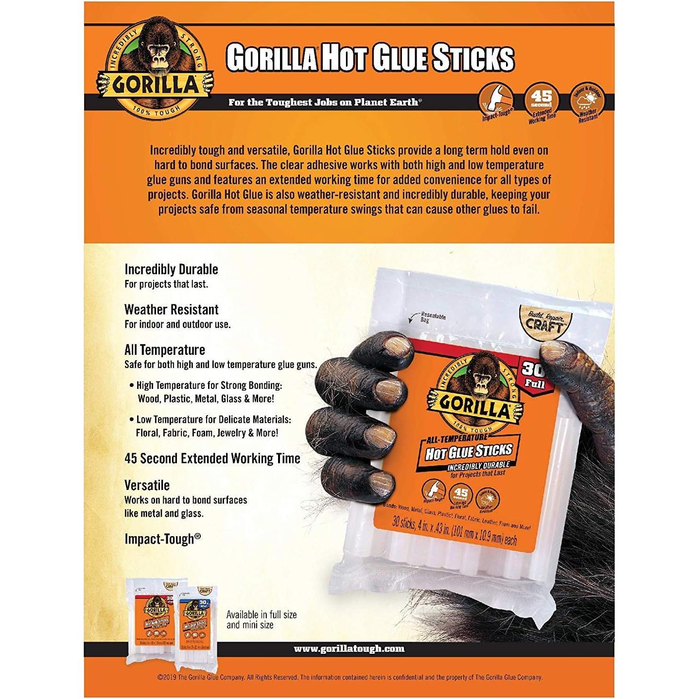 Palitos de Pegamento Caliente Gorilla 20 Unidades 20 cm