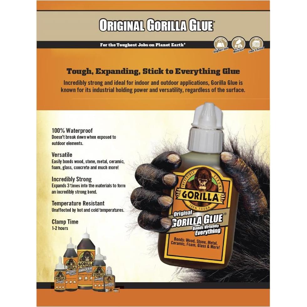 Pegamento Poliuretano Impermeable Gorilla 118.3 ml - Paquete de 12