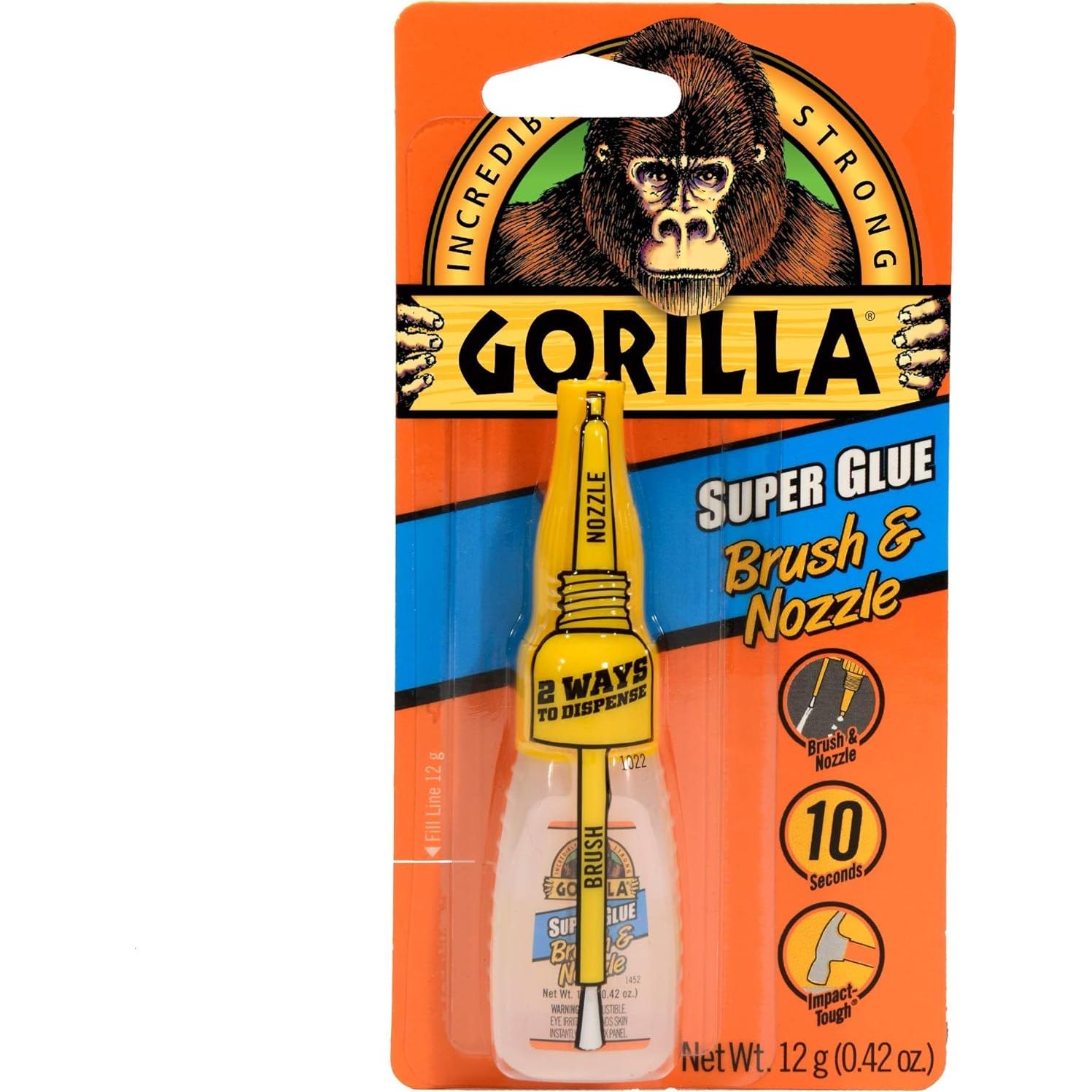 Pegamento Super Gorilla 10ml con Brocha y Boquilla - Transparente