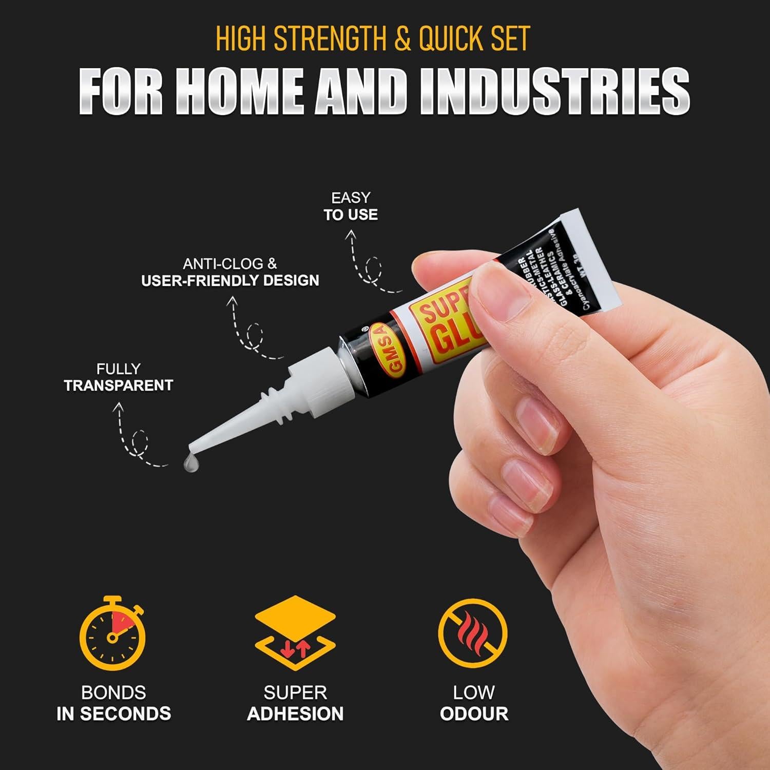 Super Glue GMSA Todo Propósito 4 Tubos 3g Secado Rápido