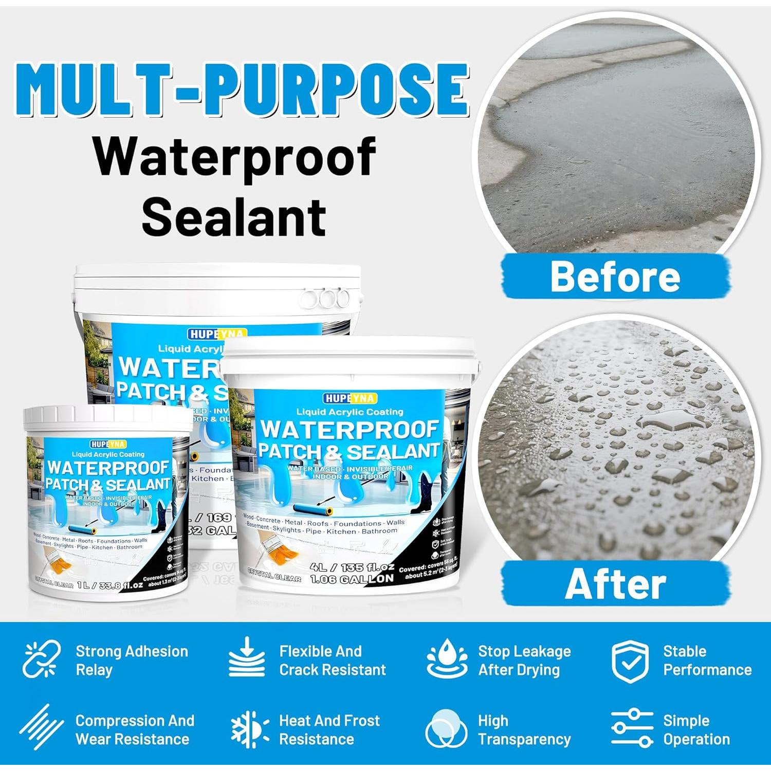 Sellador Impermeable Transparente 4L Hangzhou Huyan - Anti-Fugas