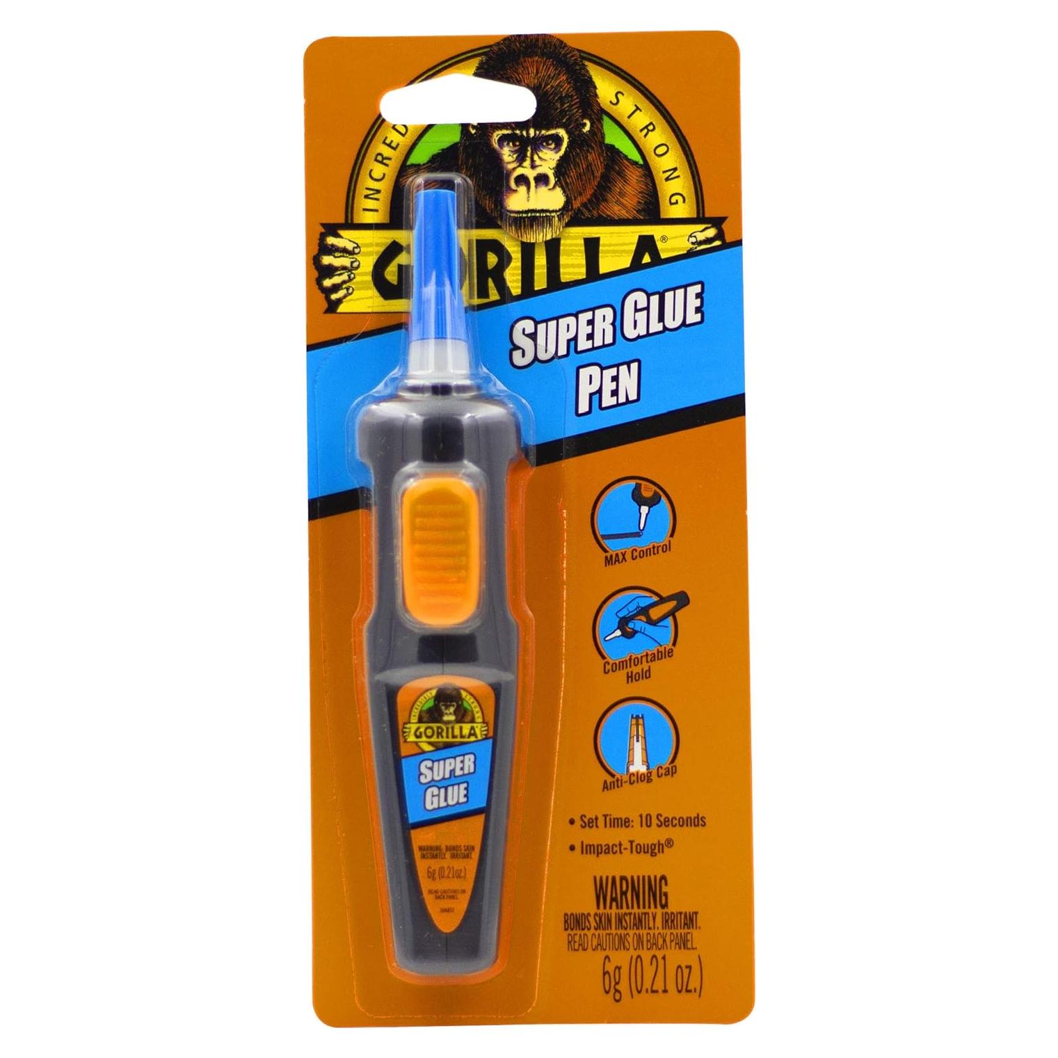 Bolígrafo Super Glue Gorilla 6g Transparente - Aplicador Fácil