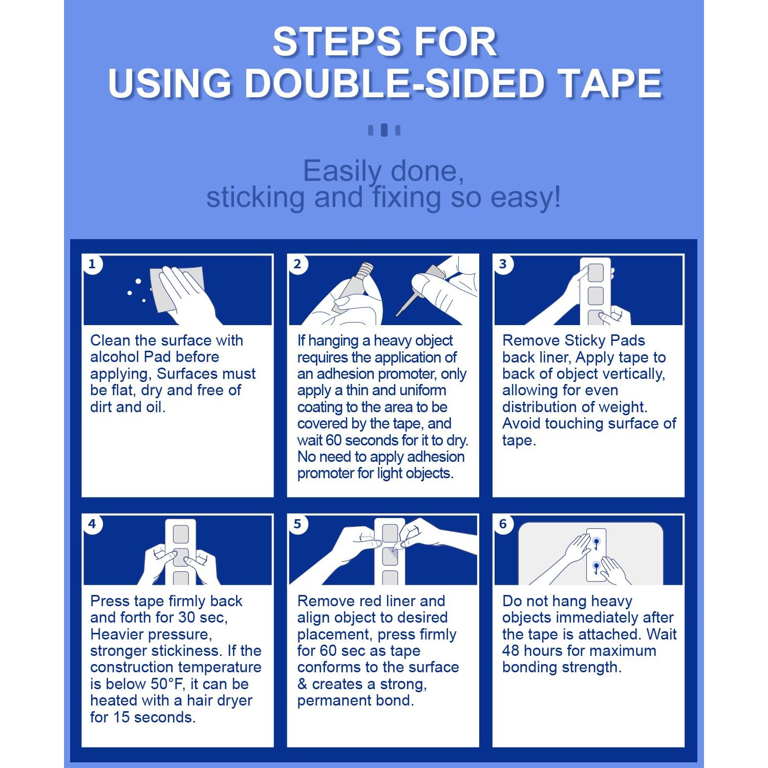 Almohadillas Adhesivas Doble Cara 3M VHB 48 Pcs 3x3.5 cm