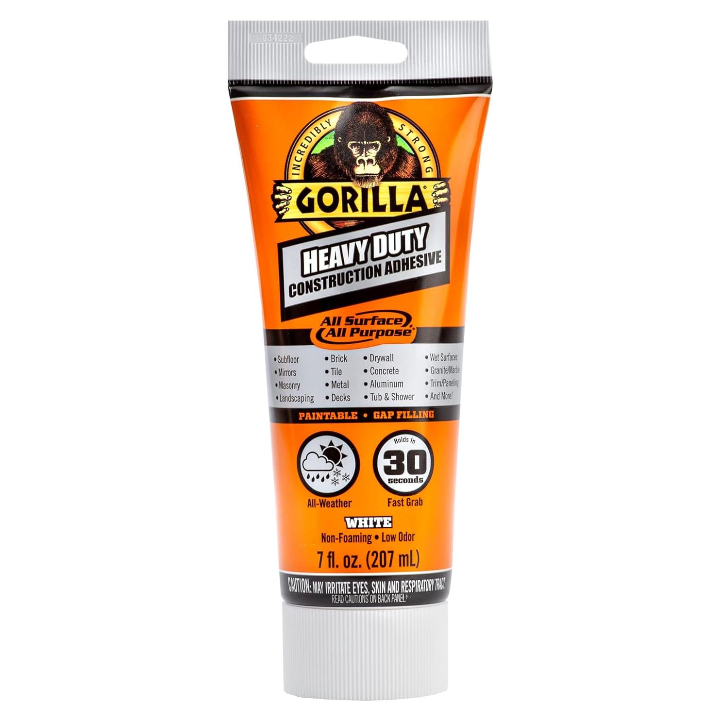 Adhesivo de Construcción Gorilla 7 Onzas - Resistente al Agua