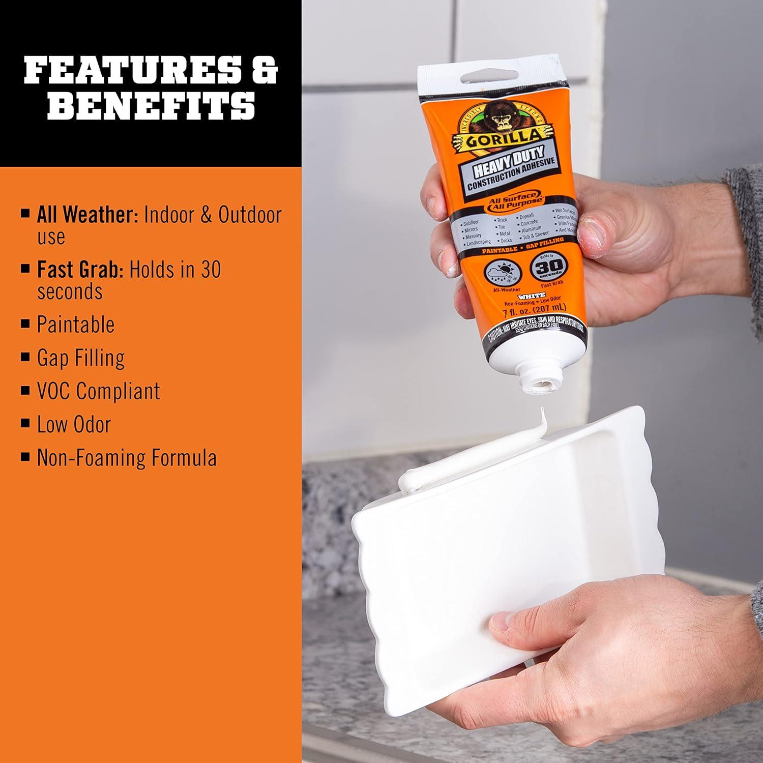 Adhesivo de Construcción Gorilla 7 Onzas - Resistente al Agua