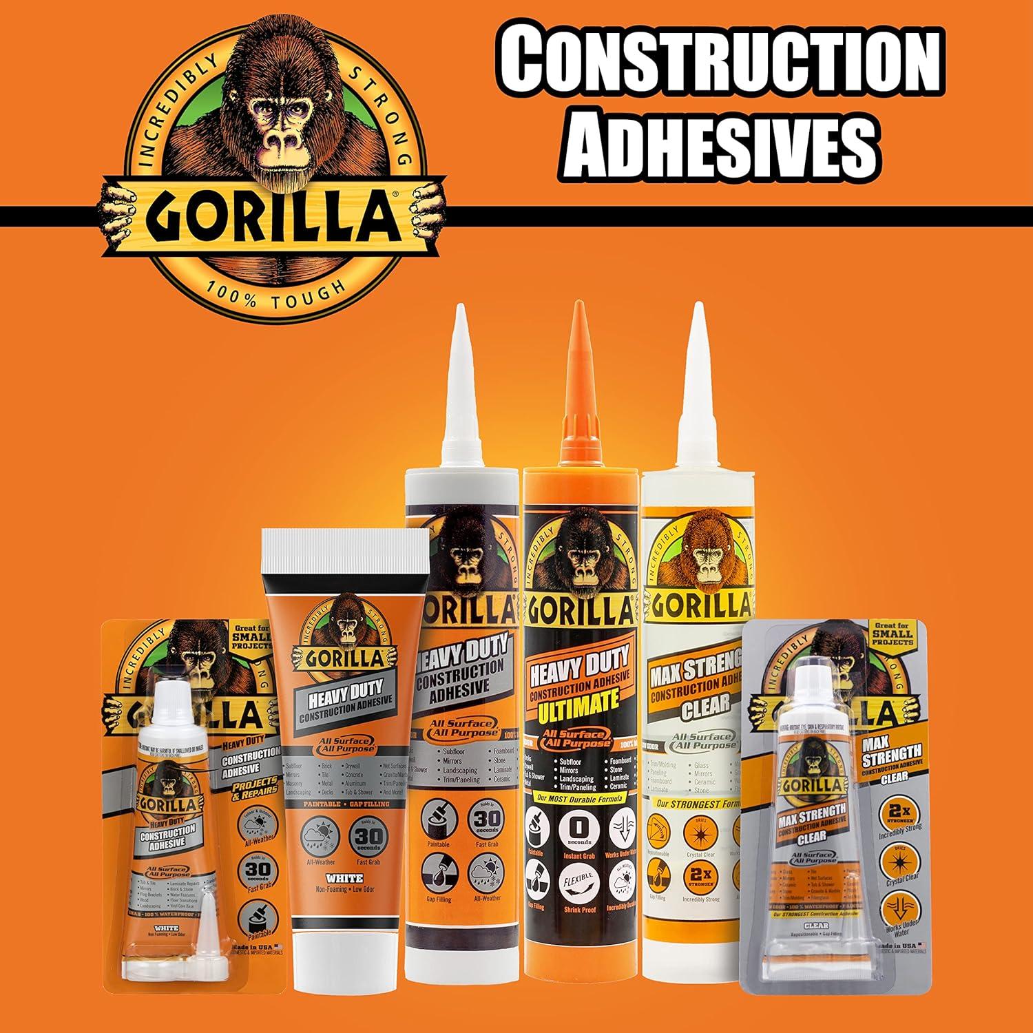 Adhesivo de Construcción Gorilla 7 Onzas - Resistente al Agua