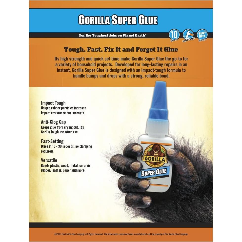 Gorilla Super Glue 15 Gramos Claro - Paquete de 5 Adhesivos