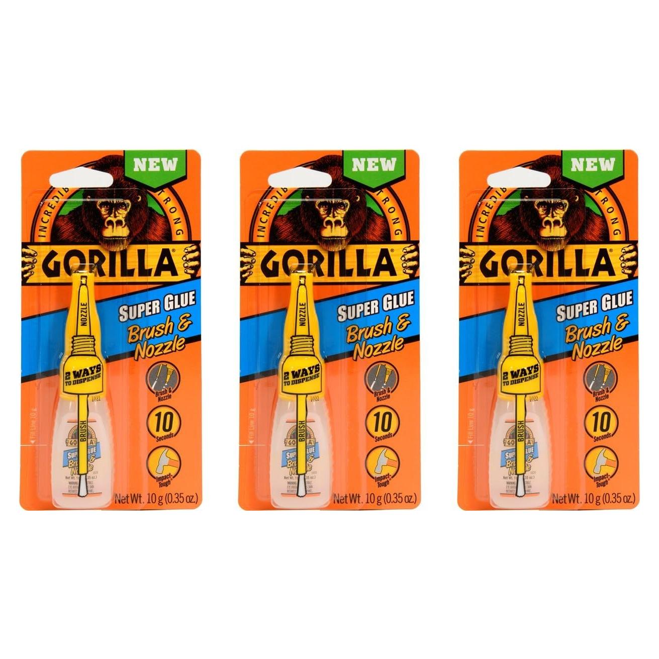 Pegamento Super Gorilla 10g Transparente - Paquete de 3