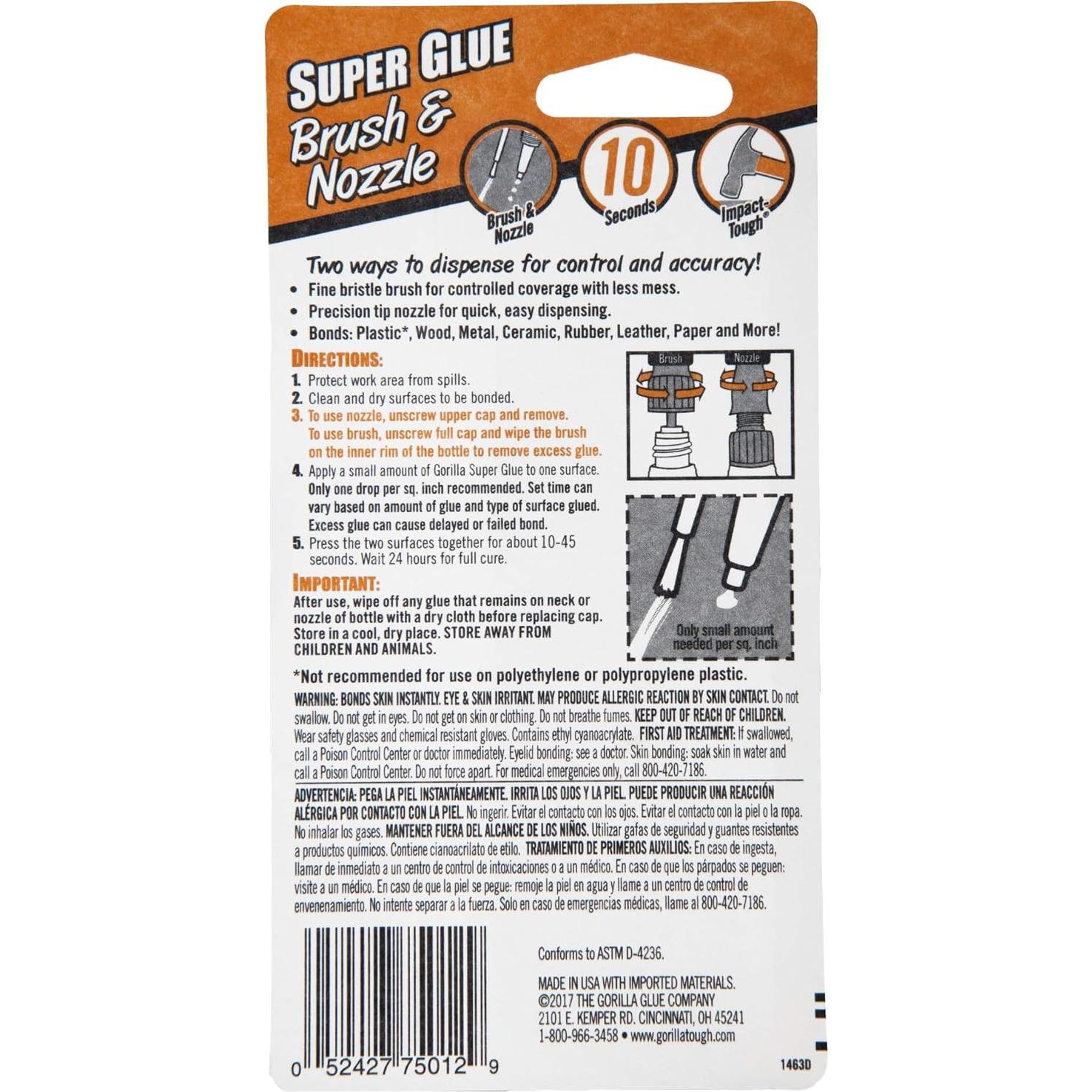 Pegamento Super Gorilla 10g Transparente - Paquete de 3