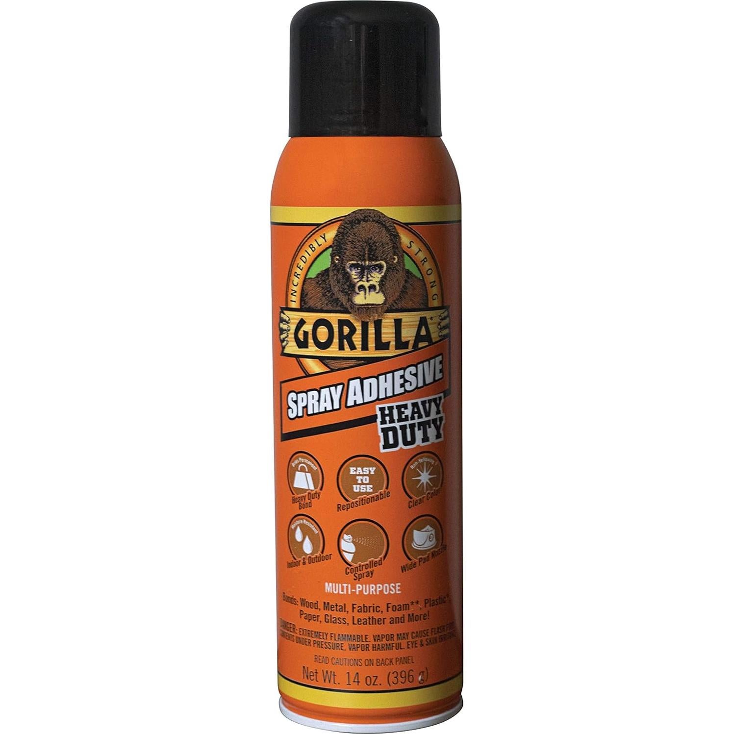 Adhesivo en aerosol Gorilla 4 latas 396g alta resistencia transparente