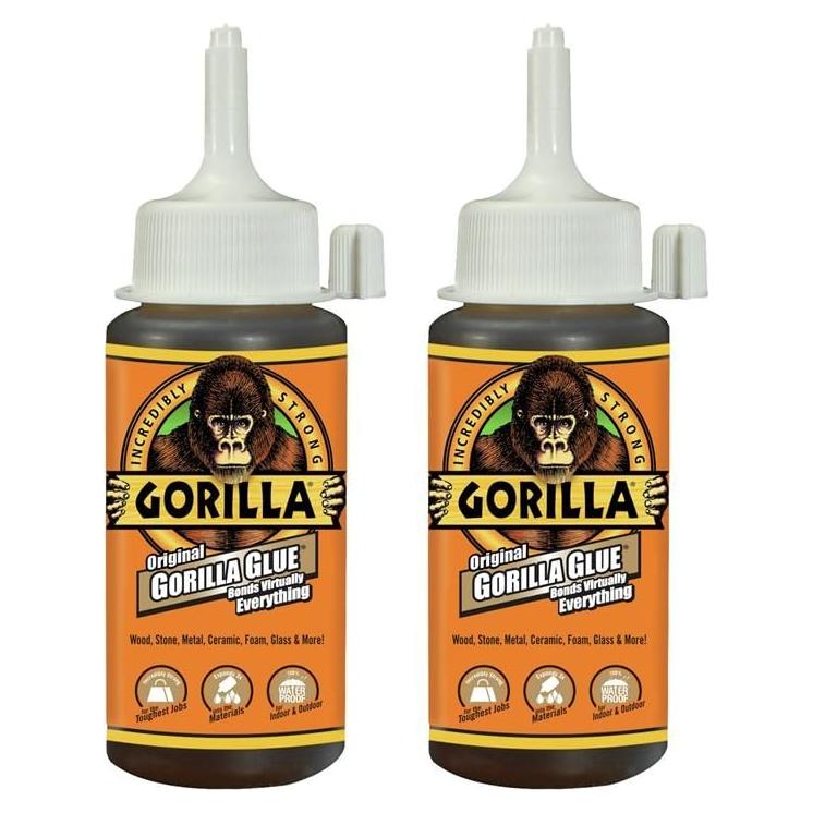 Gorilla Glue Original 4 Onzas, Pegamento Impermeable, Paquete de 2