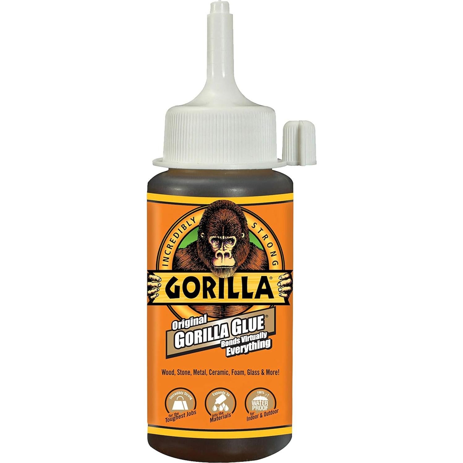 Gorilla Glue Original 4 Onzas, Pegamento Impermeable, Paquete de 2