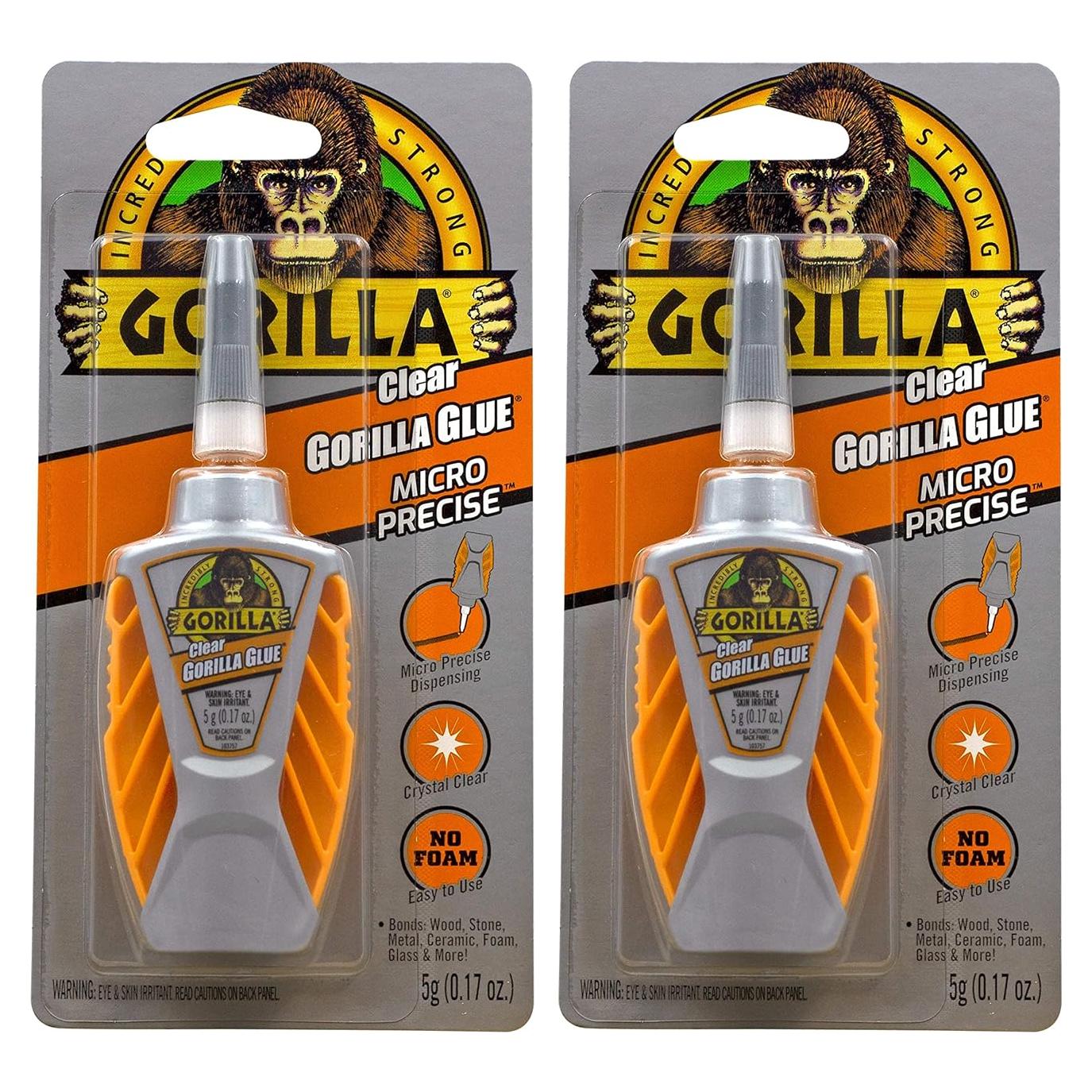 Pegamento Claro Multiusos Gorilla 5g - Resistente al Agua, Paquete de 2