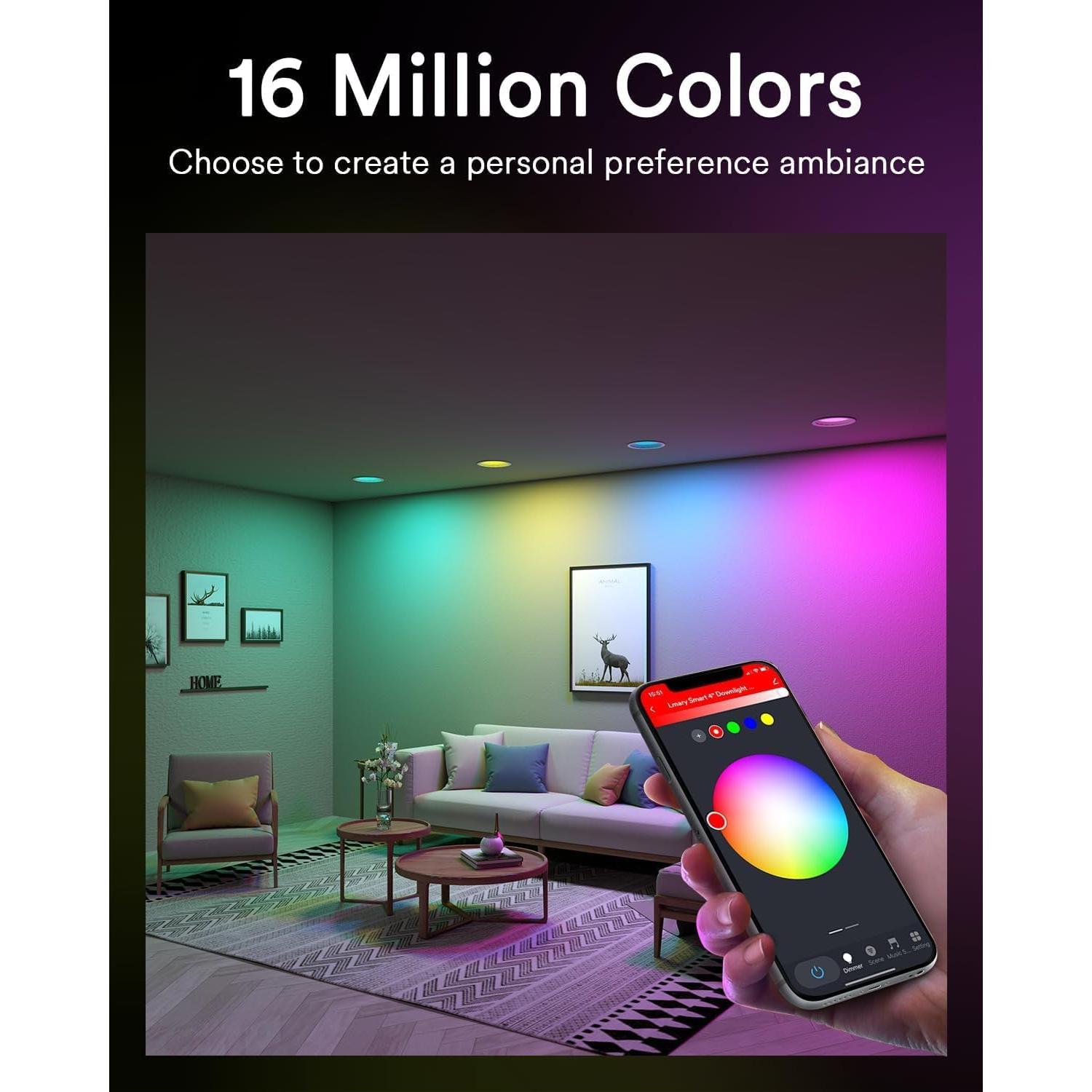 Luz Recesada Inteligente WiFi Lumary 15.24cm 13W RGBWW 4PCS