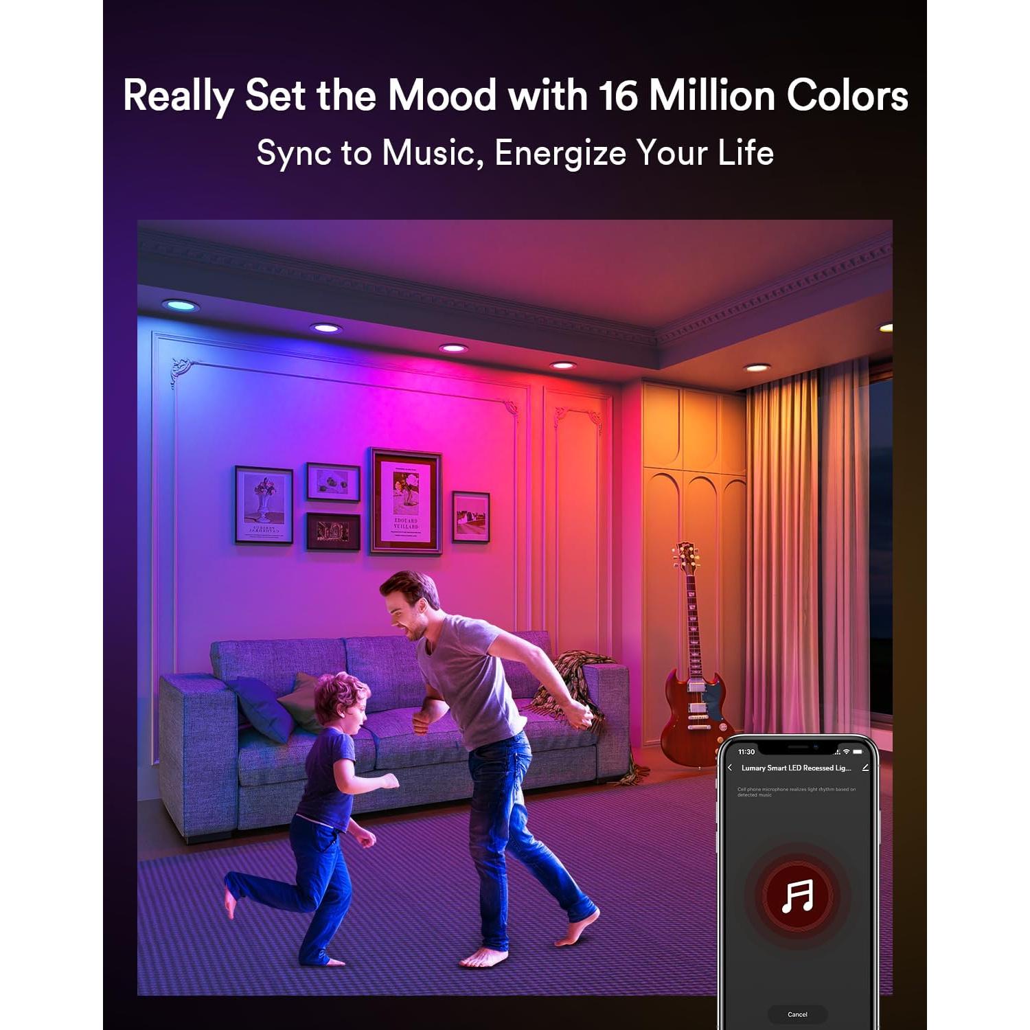 Luz Recesada Inteligente WiFi Lumary 15.24cm 13W RGBWW 4PCS