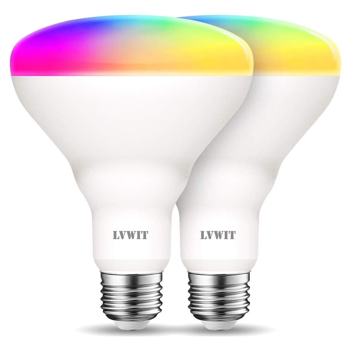 Bombilla Inteligente LED LVWIT BR30 Wi-Fi 8.5W RGB Paquete de 2