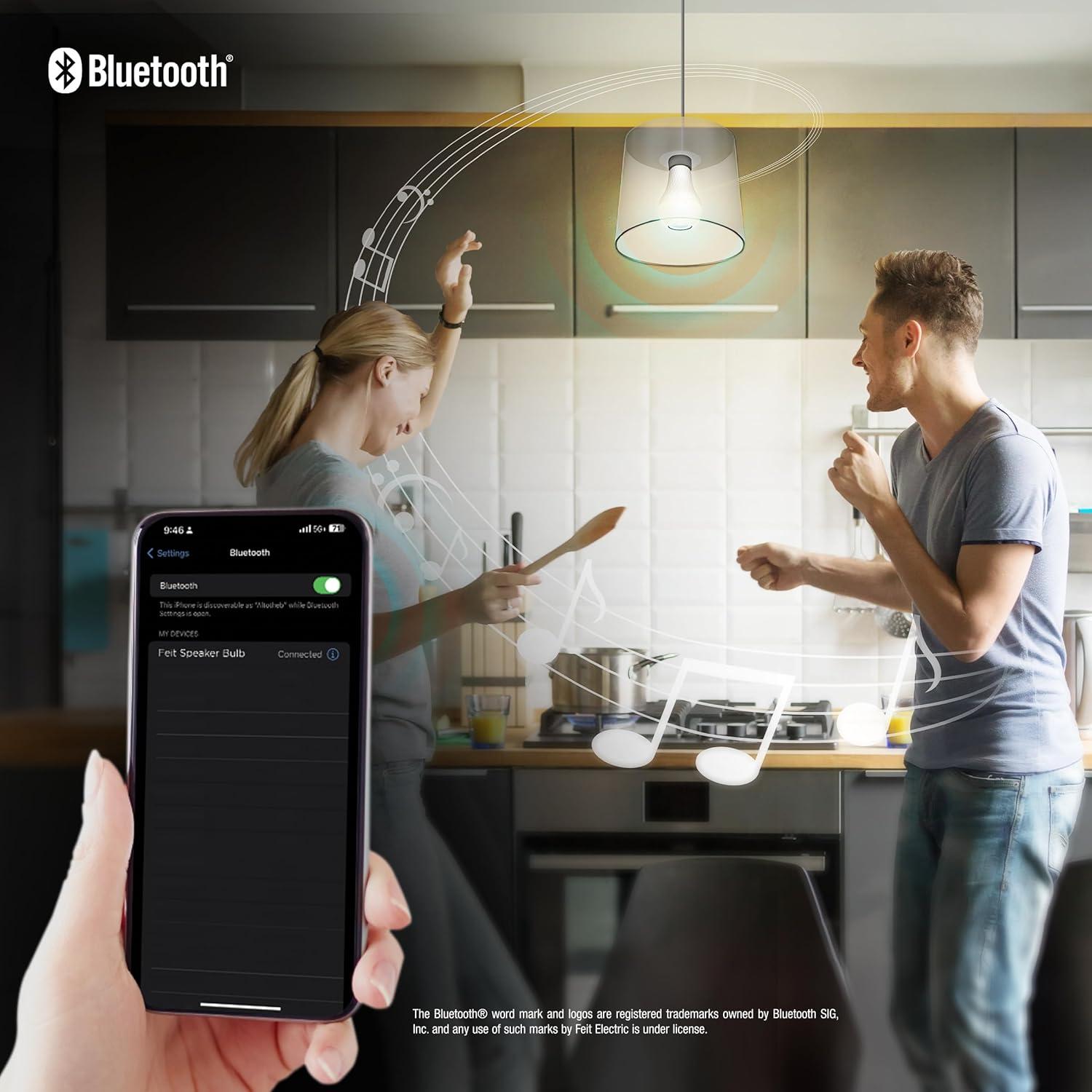 Bombilla LED A19 Feit Electric con Altavoz Bluetooth 12W 3000K