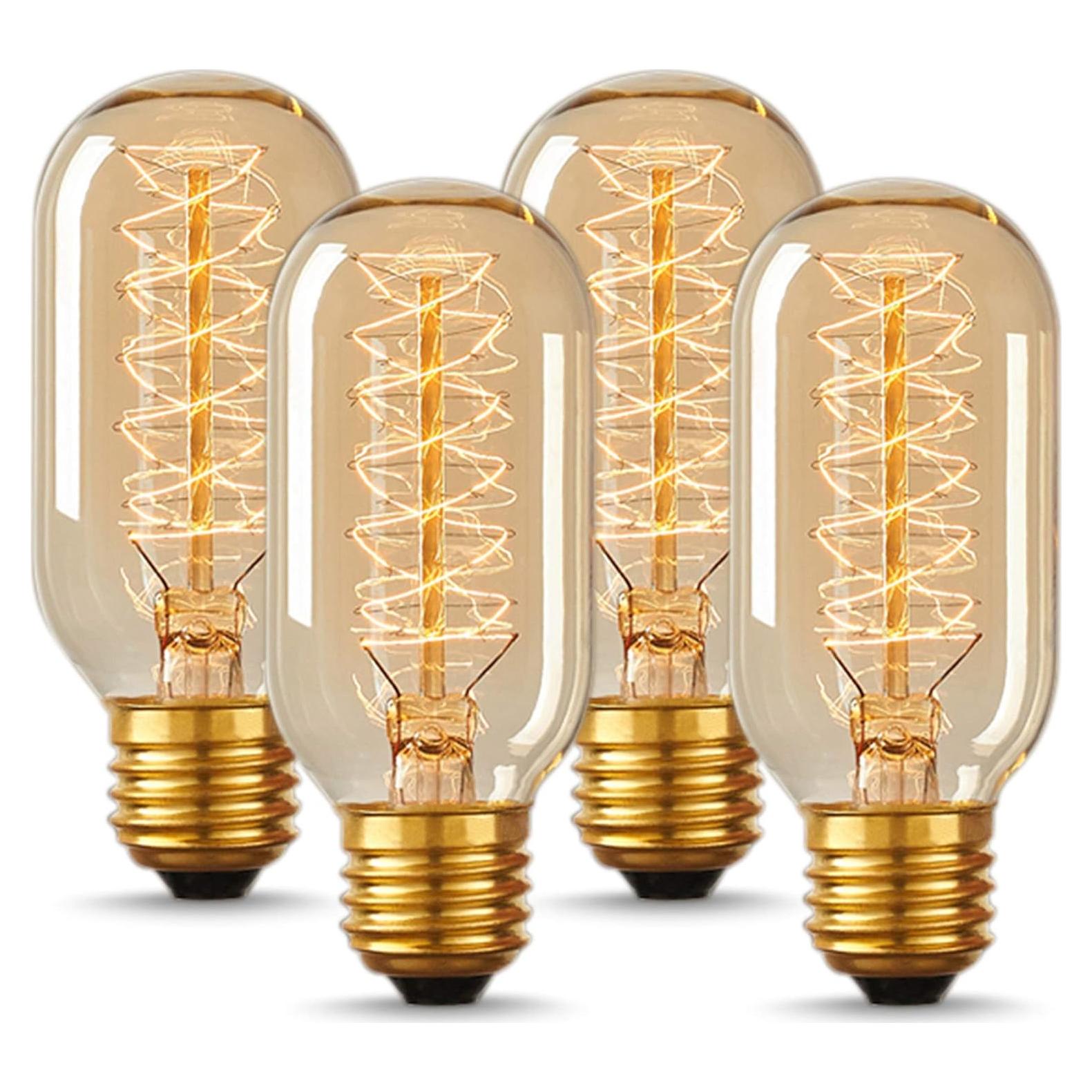 Bombillas Edison DORESshop 40W Regulables Ámbar 2700K Paquete de 4