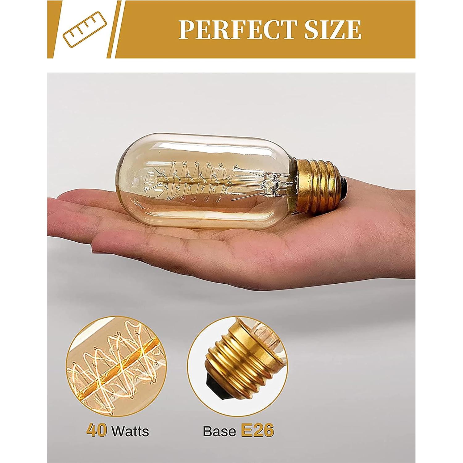 Bombillas Edison DORESshop 40W Regulables Ámbar 2700K Paquete de 4