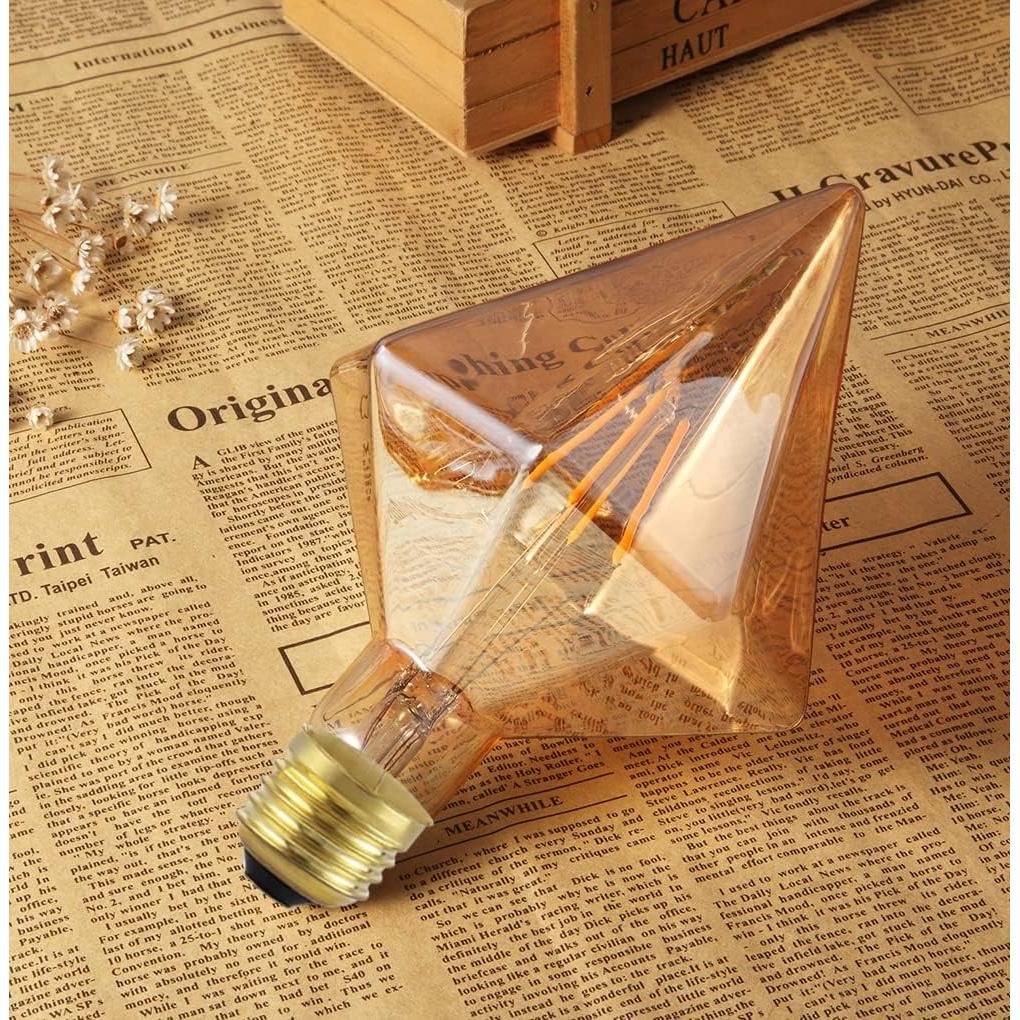 Bombilla Edison LED Vintage Diamante 40W Ámbar Cálido 320LM