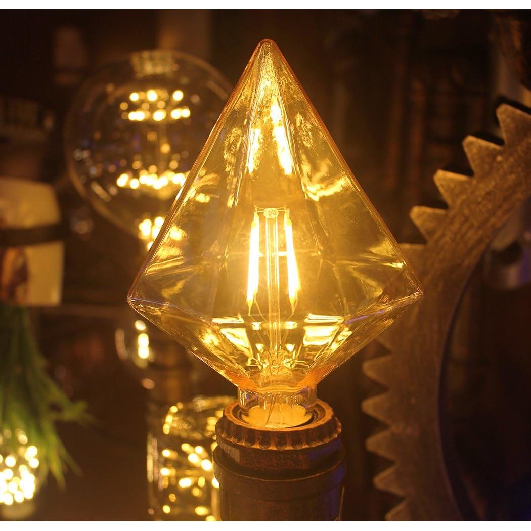 Bombilla Edison LED Vintage Diamante 40W Ámbar Cálido 320LM