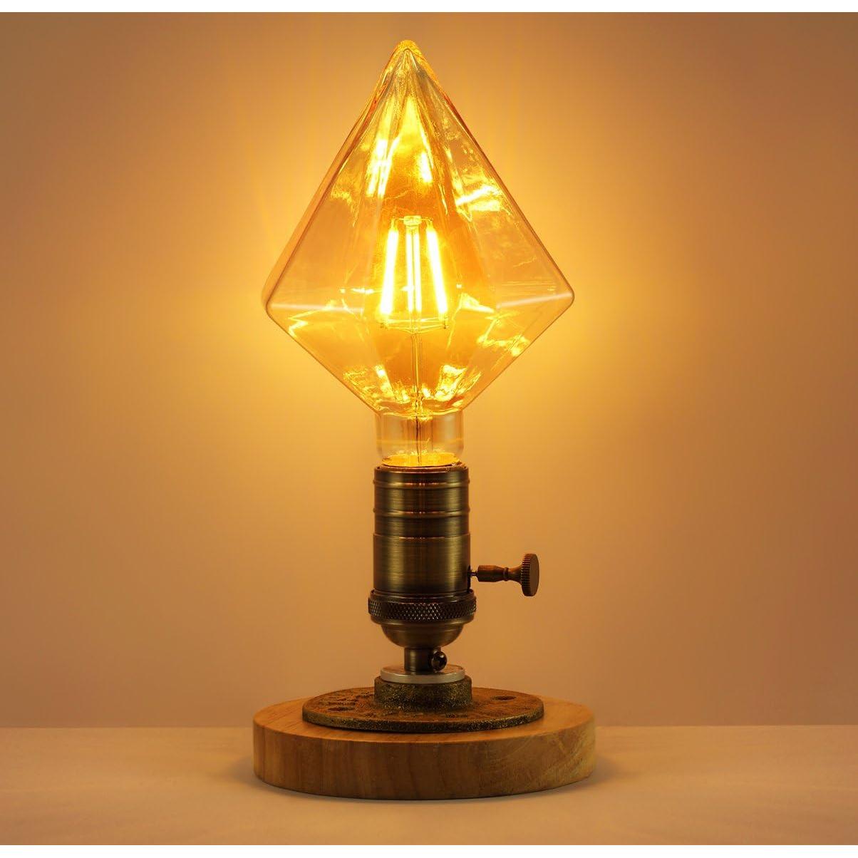 Bombilla Edison LED Vintage Diamante 40W Ámbar Cálido 320LM