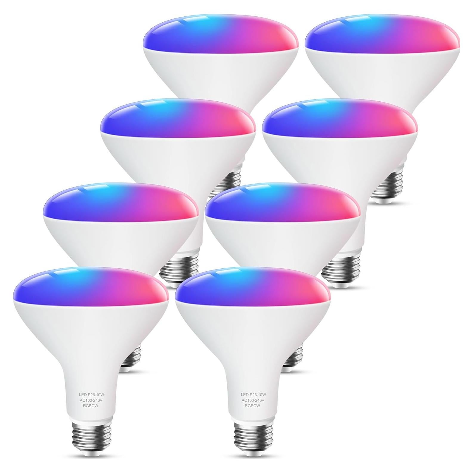 Bombilla inteligente OHLUX BR30 WiFi 10W RGB, paquete de 8