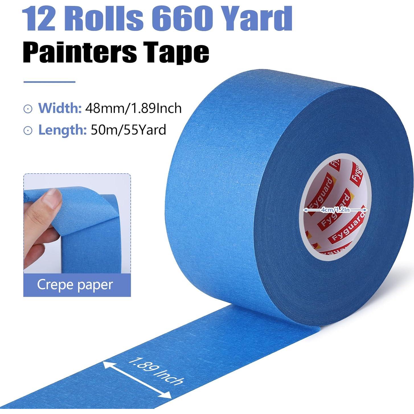 Cinta de Pintor Azul Fyguard 12 Rollos 4.8 cm x 603.5 m