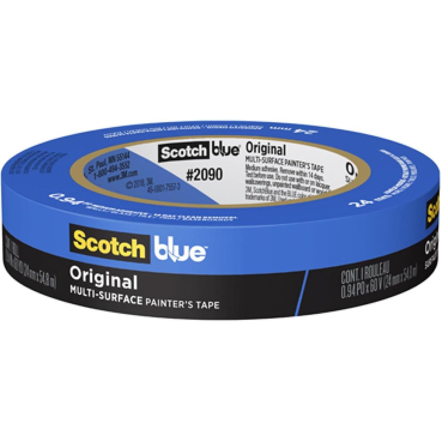 Cinta de Pintor Azul 3M Scotch 2090 2.54 cm x 54.86 m Paquete de 5