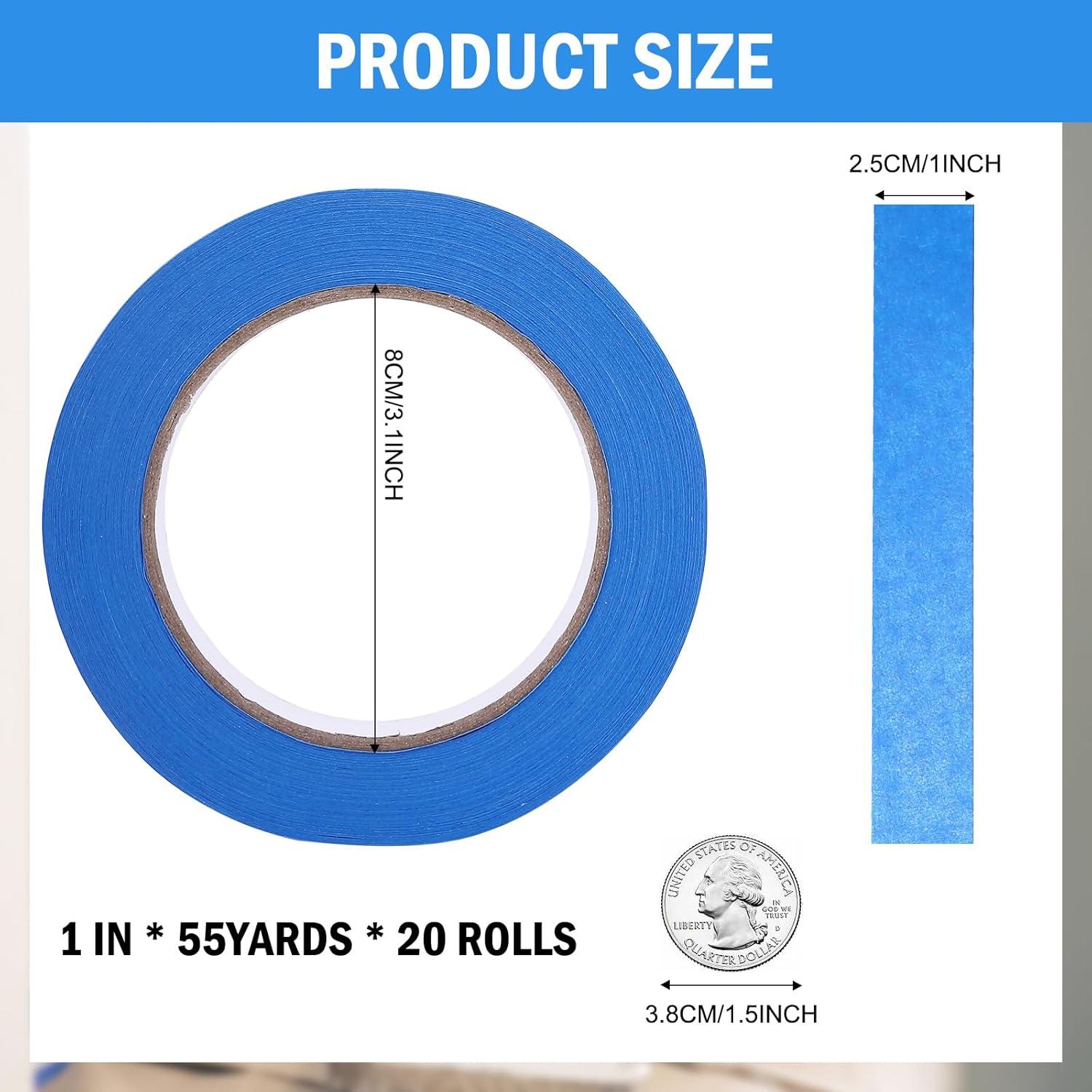 Cinta de Pintor Azul 1" EFOK - 20 Rollos x 50.29m - 1006.56m