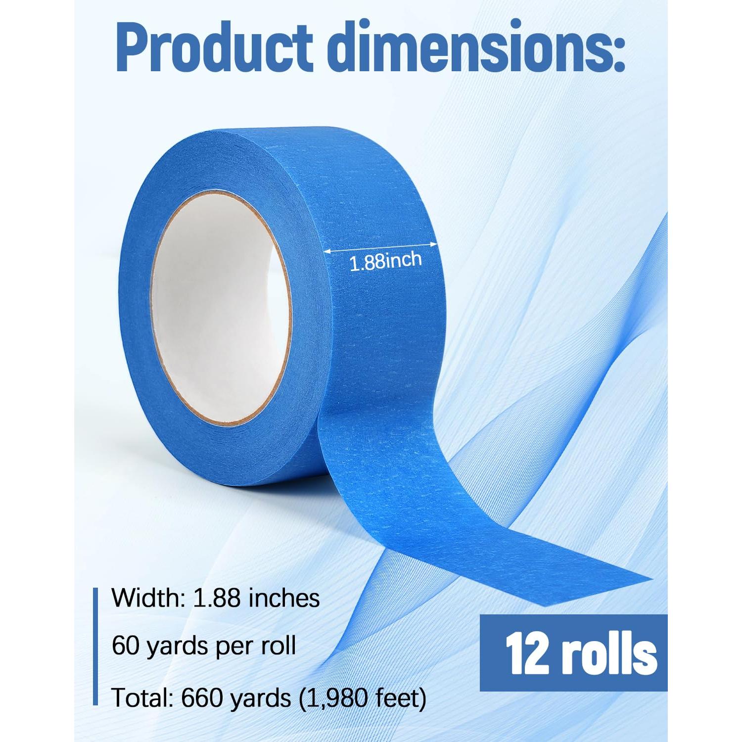 Cinta de Pintor Azul Lzerking 12 Rollos 4.78 cm x 50.29 m