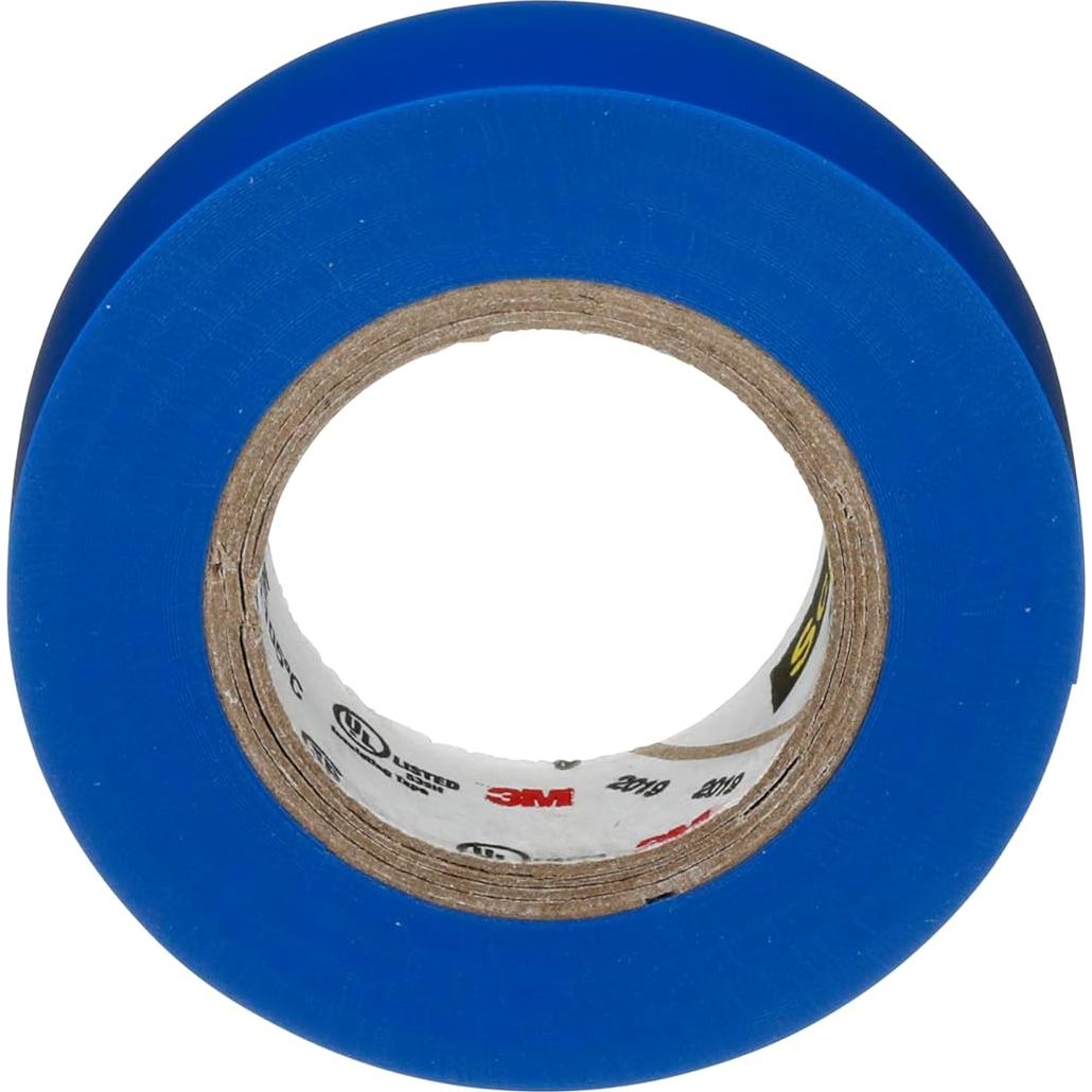 Cinta Eléctrica Scotch 35 1/2" x 20' Azul 10 Rollos Profesional