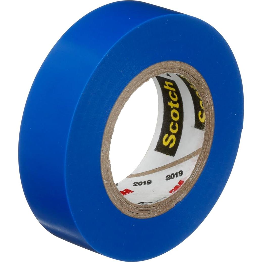 Cinta Eléctrica Scotch 35 1/2" x 20' Azul 10 Rollos Profesional