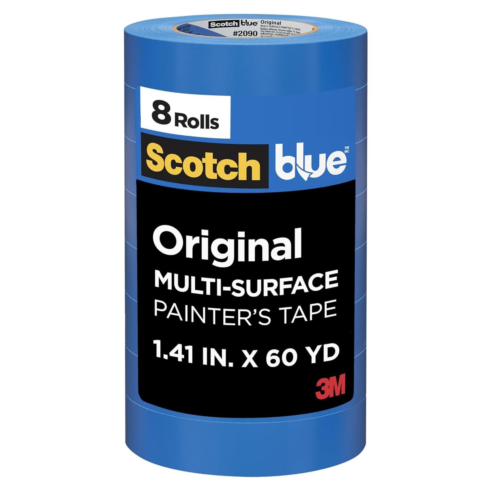 Cinta de Pintor ScotchBlue 3.58 cm x 439.9 m, 8 Rollos, Azul