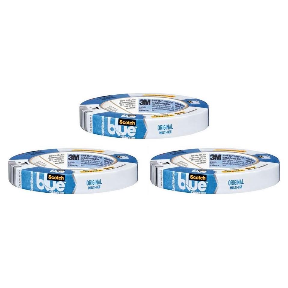 Cinta de enmascarar 3M Scotch-Blue 2090 3/4" x 54.86 m - Paquete de 3