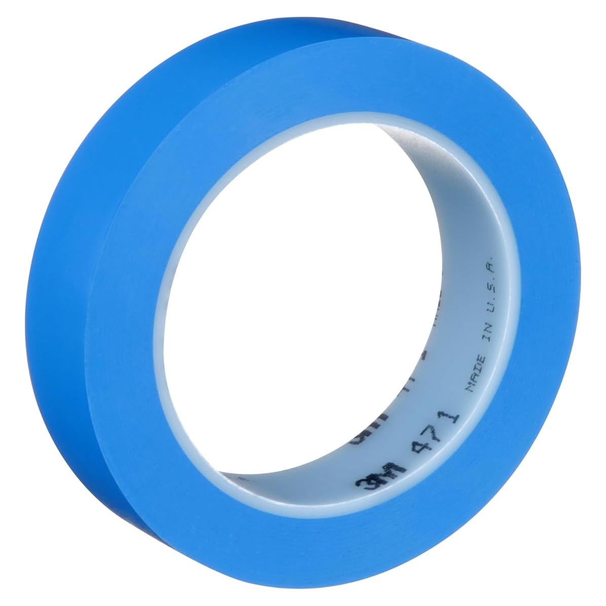 Cinta de Vinilo 3M 471, 2.54 cm x 32.92 m, Azul, Marcado de Suelos