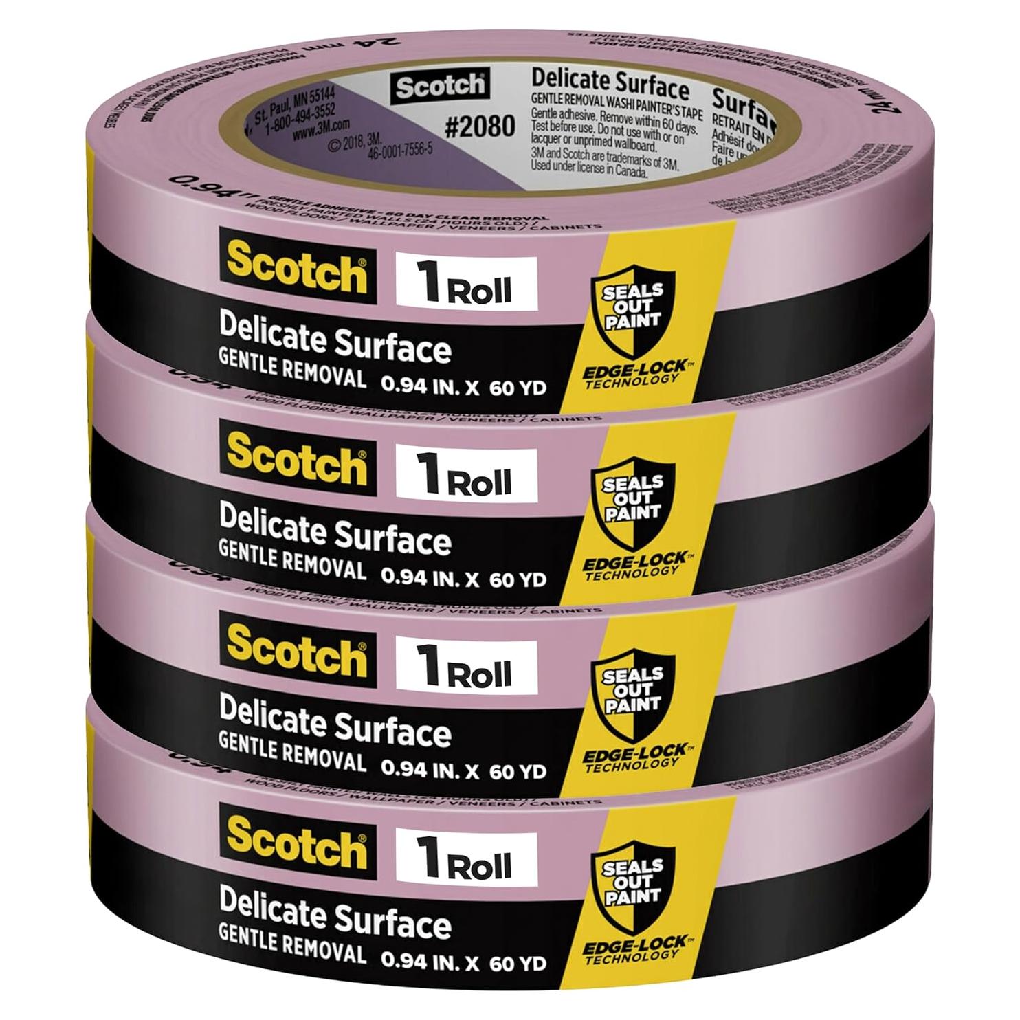 Cinta de Pintor ScotchBlue 2080 3M 2.54cm x 54.86m Paquete de 4