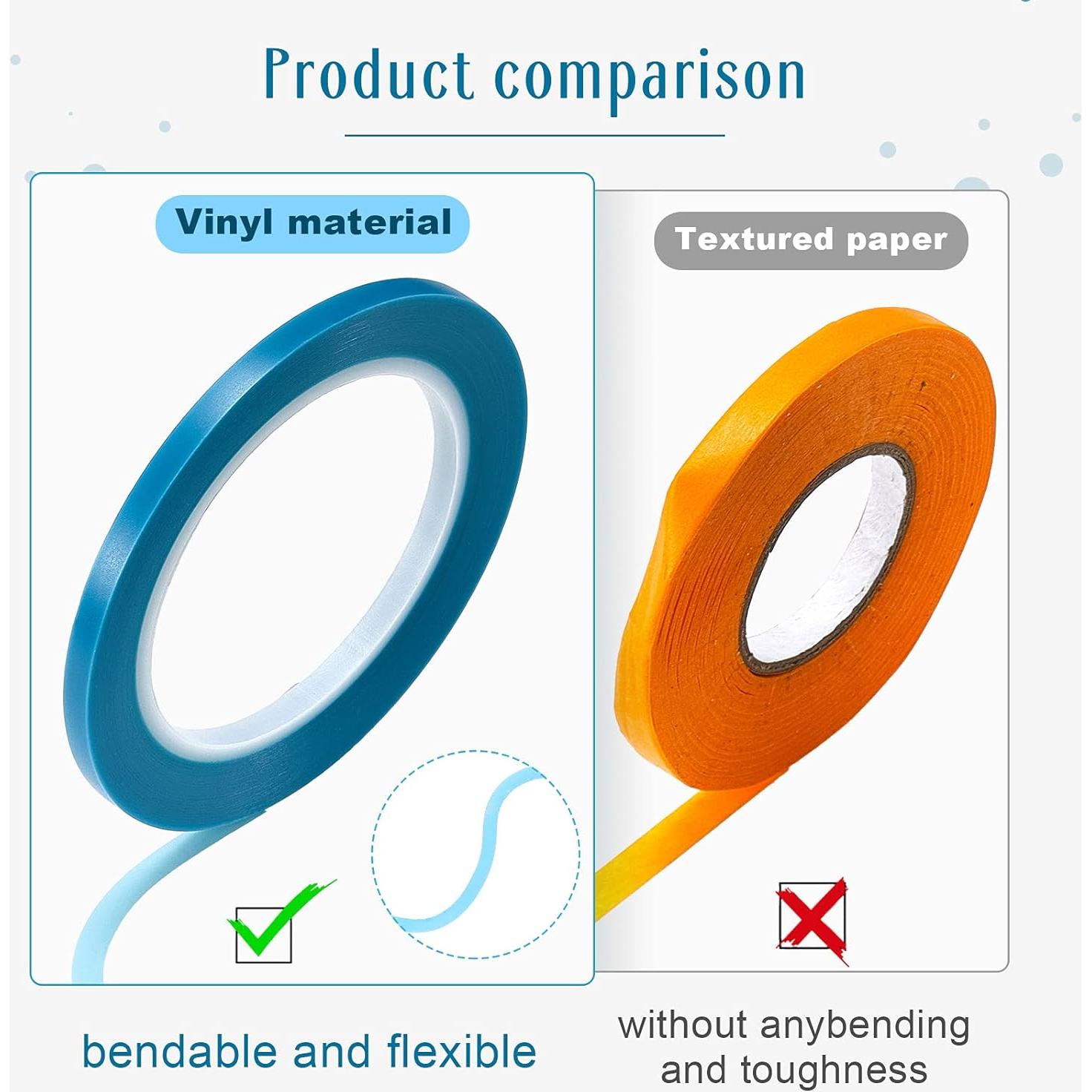5 Rollos de Cinta de Vinilo Enmascarar Automotriz 33m Azul